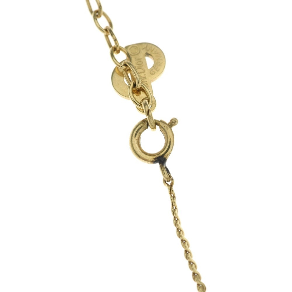 Christian Dior(クリスチャンディオール) CDロゴ ラインストーン付チェーンペンダントネックレス ゴールド GP レディース