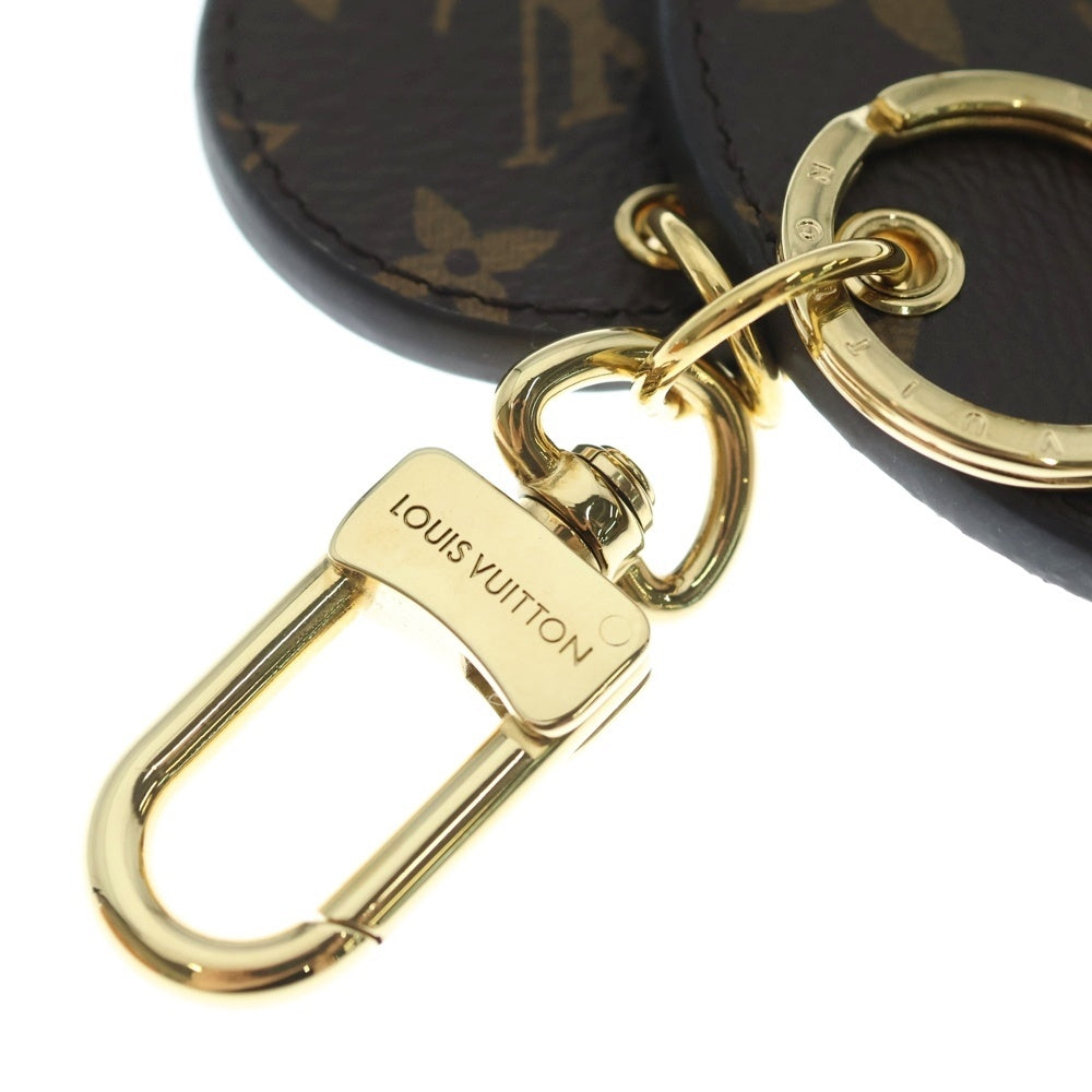 LOUIS VUITTON(ルイヴィトン) モノグラム リバース ジャイアント イリュストレ バッグチャーム キーリング キーホルダー ブラウン M69317 ゴールド金具 レディース