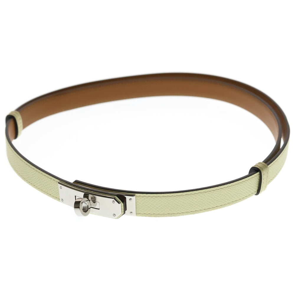 HERMES(エルメス) ケリー ポケット ベルト イエロー ヴォーエプソン シルバー金具 W刻印 レディース