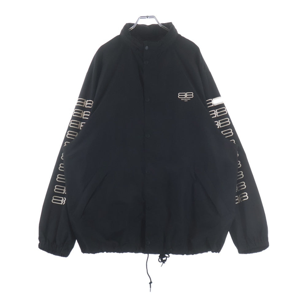 BALENCIAGA(バレンシアガ) BBロゴプリント ウィンドブレーカー ナイロンジャケット ブラック 704491 TM010 レディース