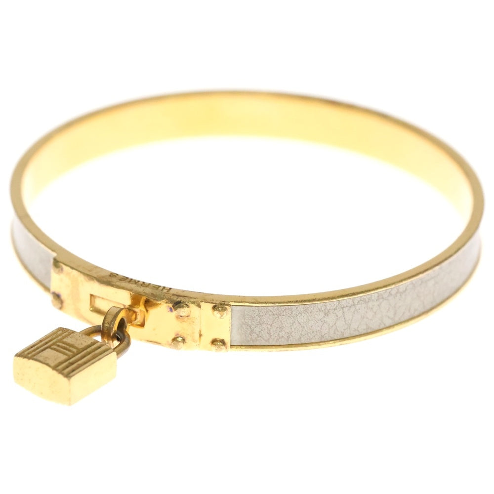 HERMES(エルメス) ケリー ブレスレット バングル パドロック 南京錠 ゴールド×アイボリー GP レディース