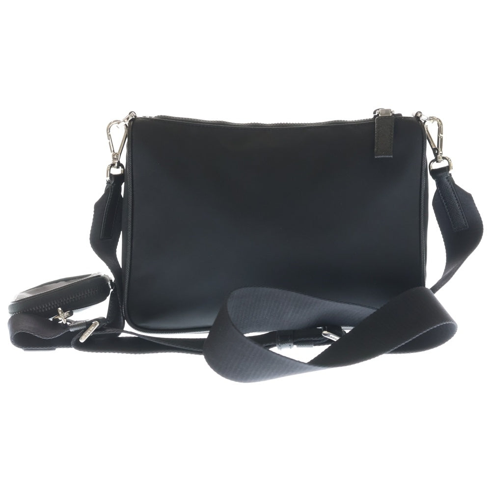 PRADA(プラダ) トライアングルロゴ ショルダーバッグ ブラック テスート 2VH113 シルバー金具 レディース