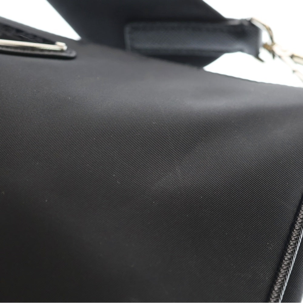 PRADA(プラダ) トライアングルロゴ ショルダーバッグ ブラック テスート 2VH113 シルバー金具 レディース
