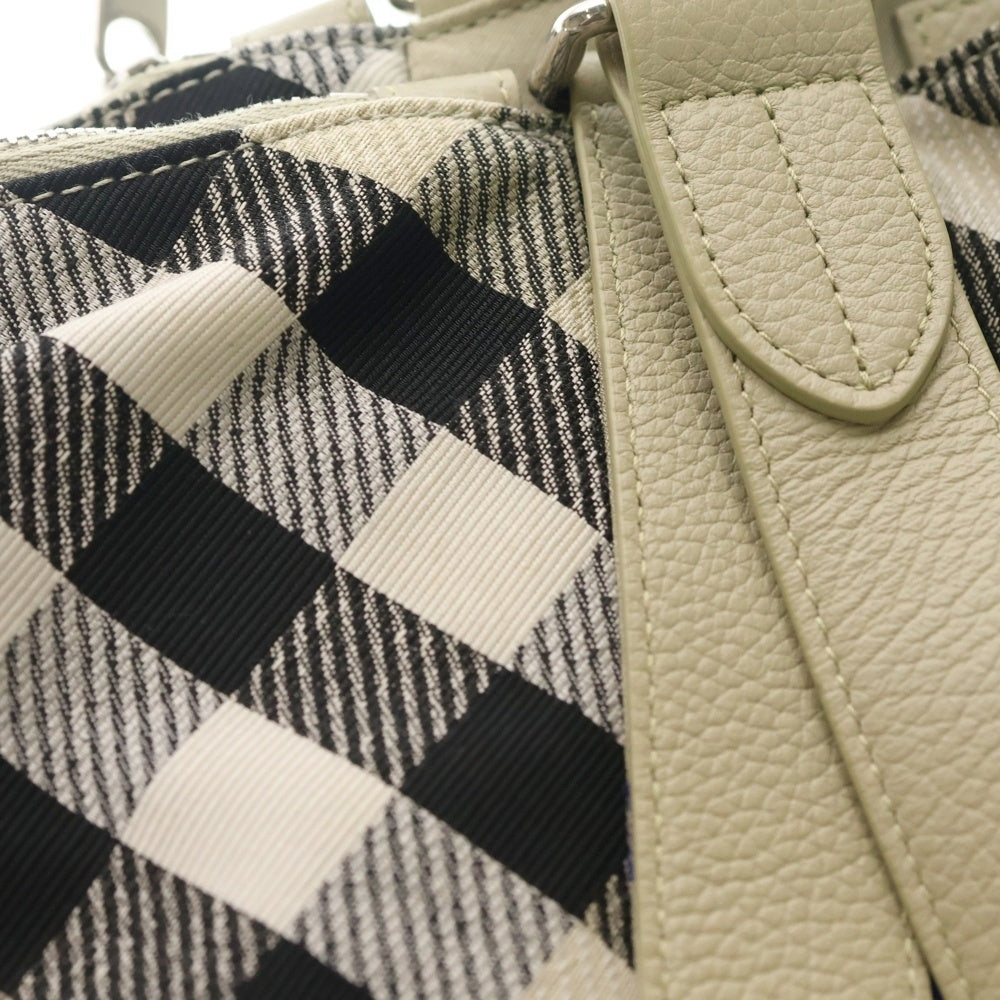 BURBERRY(バーバリー) ノバチェック トートバッグ ハンドバッグ ベージュ×ブルー キャンバス×レザー 8089791 シルバー金具