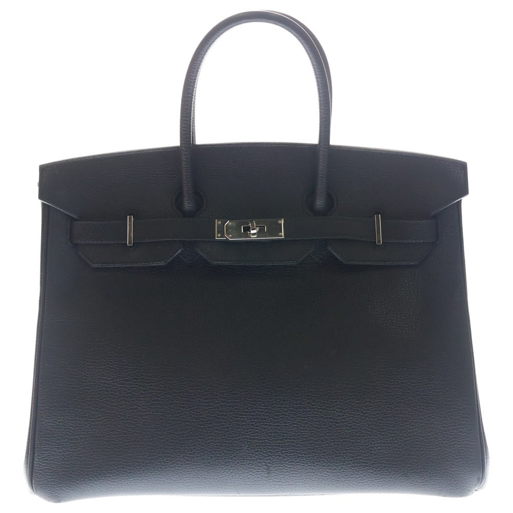 HERMES(エルメス) バーキン35 ブラック トゴ ハンドバッグ シルバー金具 □L刻印 箱 レディース