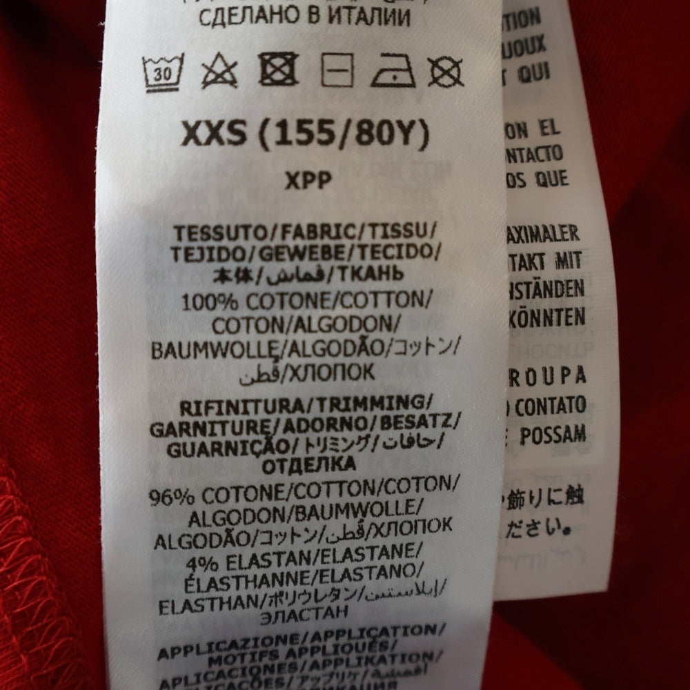 GUCCI(グッチ) × アディダス トレフォイルロゴ プリント クルーネック ロングスリーブ 長袖 Tシャツ ワンピース カットソー レッド レディース 693537