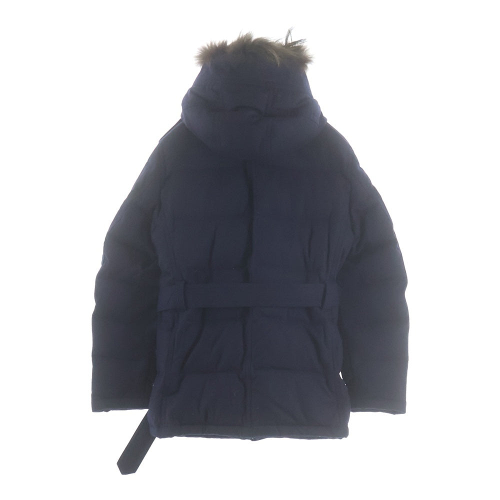 BURBERRY BLACK LABEL(バーバリー ブラックレーベル) ファーフーデッド ウール ダウンジャケット ネイビー