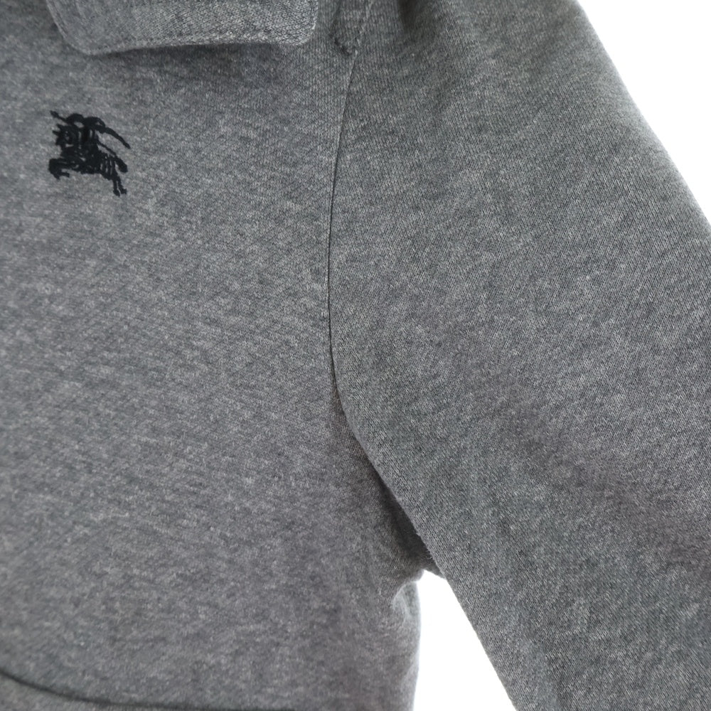 BURBERRY BLACK LABEL(バーバリー ブラックレーベル) ロゴ刺繍 フーデッド ジップアップ スウェット ジャケット グレー