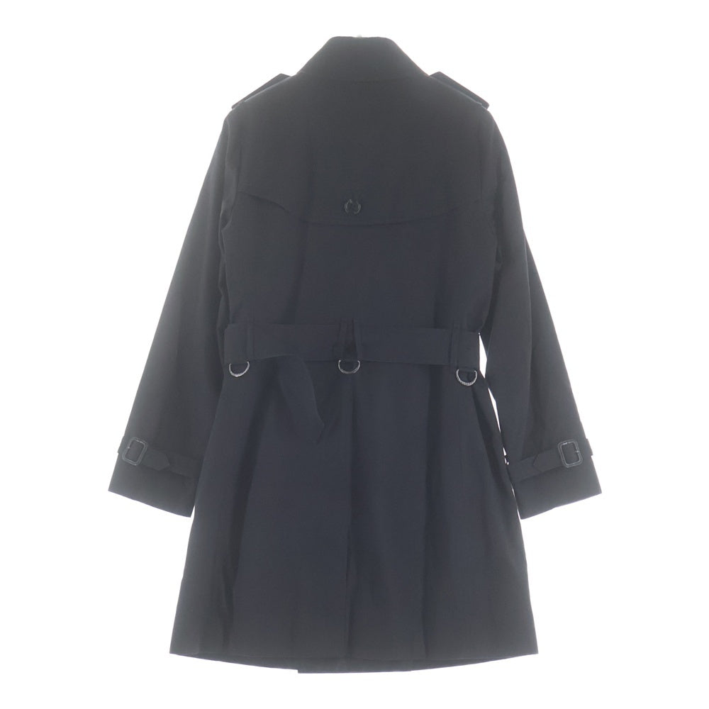 BURBERRY(バーバリー) ノバチェック柄ライナー付き コットン ダブルブレスト トレンチコート ブラック レディース