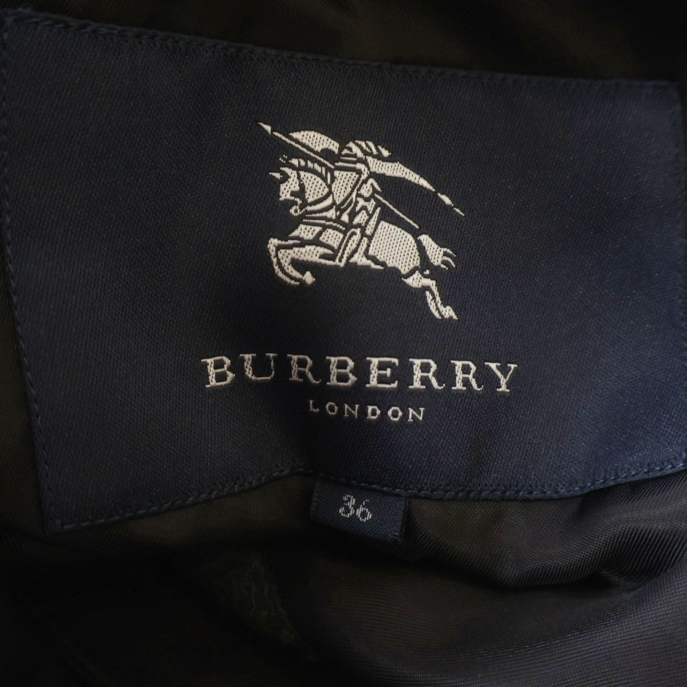 BURBERRY(バーバリー) ノバチェック柄ライナー付き コットン ダブルブレスト トレンチコート ブラック レディース