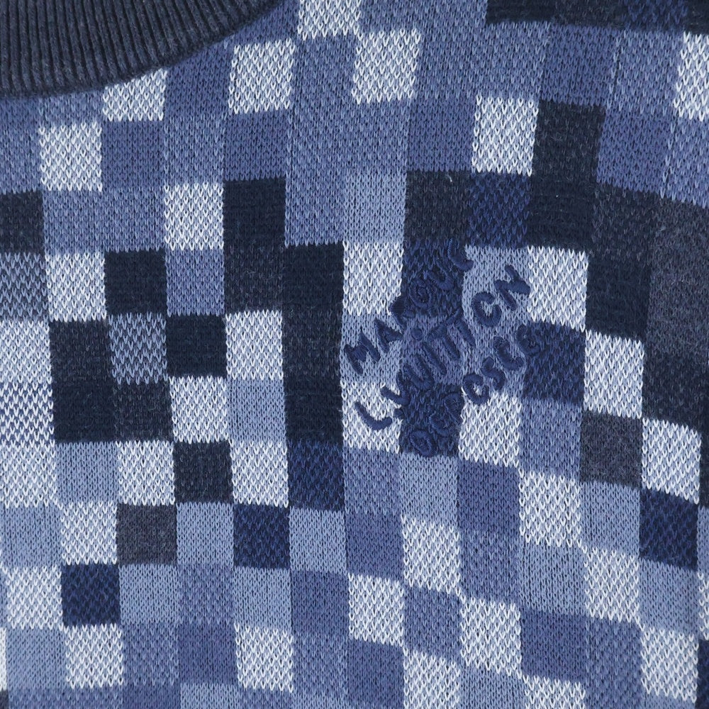 LOUIS VUITTON(ルイヴィトン) 25SS LV Vers Damoflage Jacquard Pullover ダミエ セーター ネイビー RM251Q AUR HQN72W