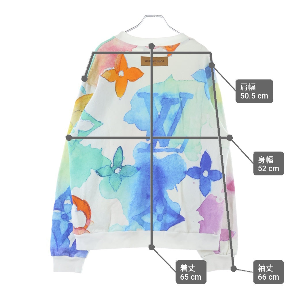 LOUIS VUITTON(ルイヴィトン) 21SS モノグラムウォーターカラージャイアントクルーネックスウェット モノグラムプリント トレーナー ホワイト RM211V AU4 HLY02W
