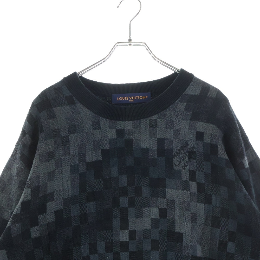 LOUIS VUITTON(ルイヴィトン) 25SS LV Vers Damoflage Jacquard Pullover ダミエ セーター グレー RM251Q AUR HQN72W