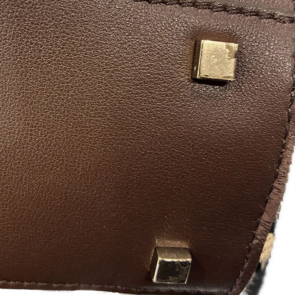 VALENTINO(ヴァレンティノ) トワル イコノグラフ Vロゴ シグネチャー ハンドバッグ トートバッグ ブラウン×ベージュ レザー×キャンバス B0M55WMC ゴールド金具 レディース
