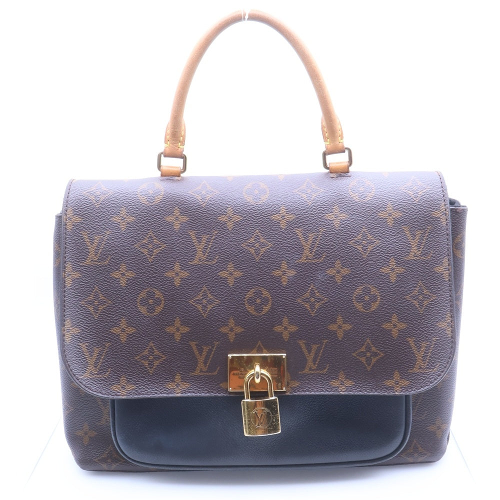 LOUIS VUITTON(ルイヴィトン) モノグラム キャンバス マリニャン 2WAYバッグ ハンドバッグ ショルダーバッグ ブラウン×ブラック レザー×PVC M44259 ゴールド金具 レディース