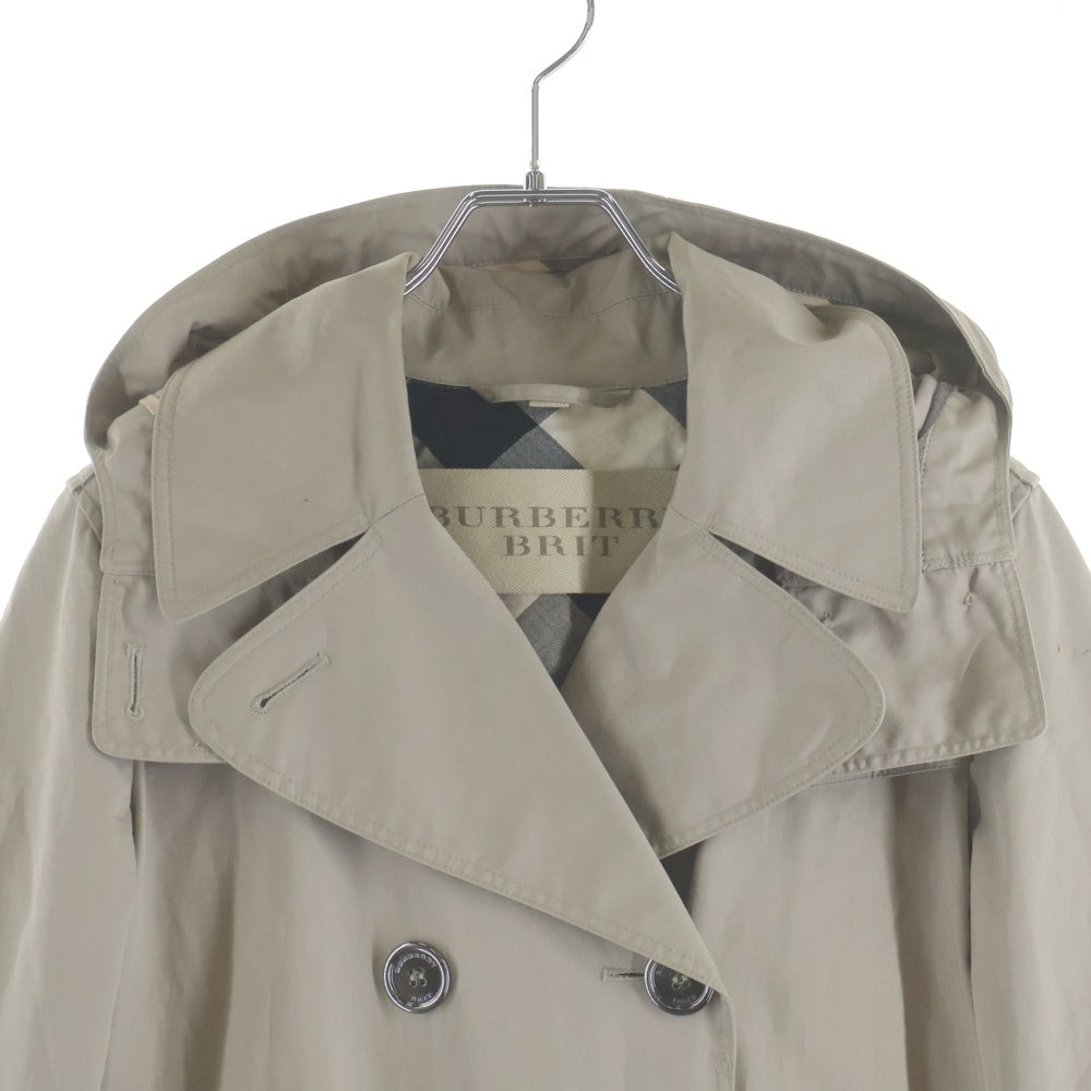 BURBERRY BRIT(バーバリー ブリット) コットン ダブルブレスト トレンチコート ベージュ レディース