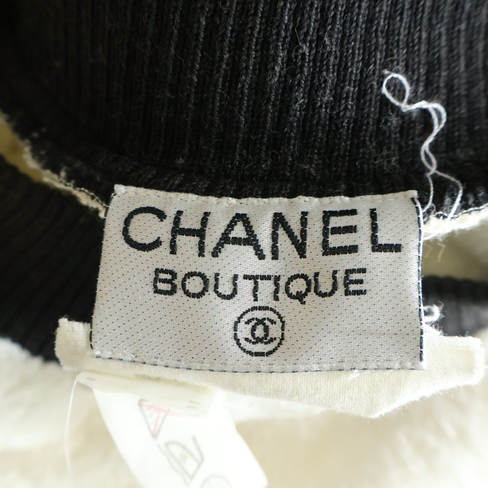CHANEL(シャネル) フロントロゴ パイル地 タオル スウェットトレーナー ホワイト レディース