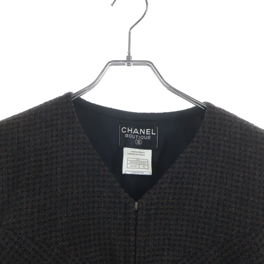 CHANEL(シャネル) ツイードデザイン ウールワンピース ブラウン 1094162.4594 レディース