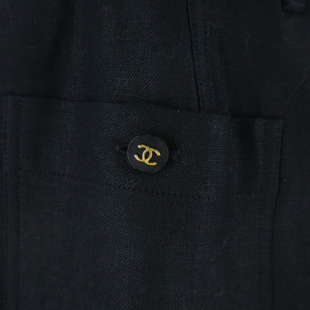 CHANEL(シャネル) ココボタン リネンスカート ブラック レディース