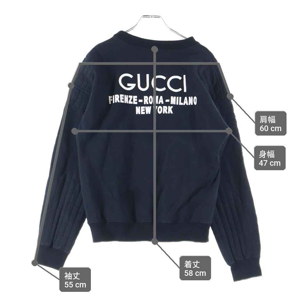 GUCCI(グッチ) バックロゴプリント クルーネックスウェットトレーナー ブラック
