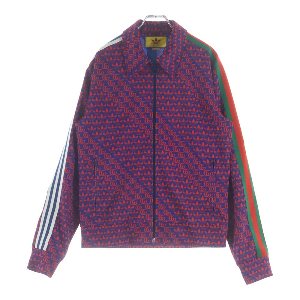 GUCCI(グッチ) 22SS GUCCI × adidas Double G and Trefoil Print Zip Up Jacket アディダス ダブルGアンドトレフォイルプリント ジップアップトラックジャケット 692112 XJEKV