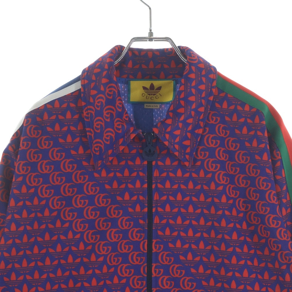 GUCCI(グッチ) 22SS GUCCI × adidas Double G and Trefoil Print Zip Up Jacket アディダス ダブルGアンドトレフォイルプリント ジップアップトラックジャケット 692112 XJEKV