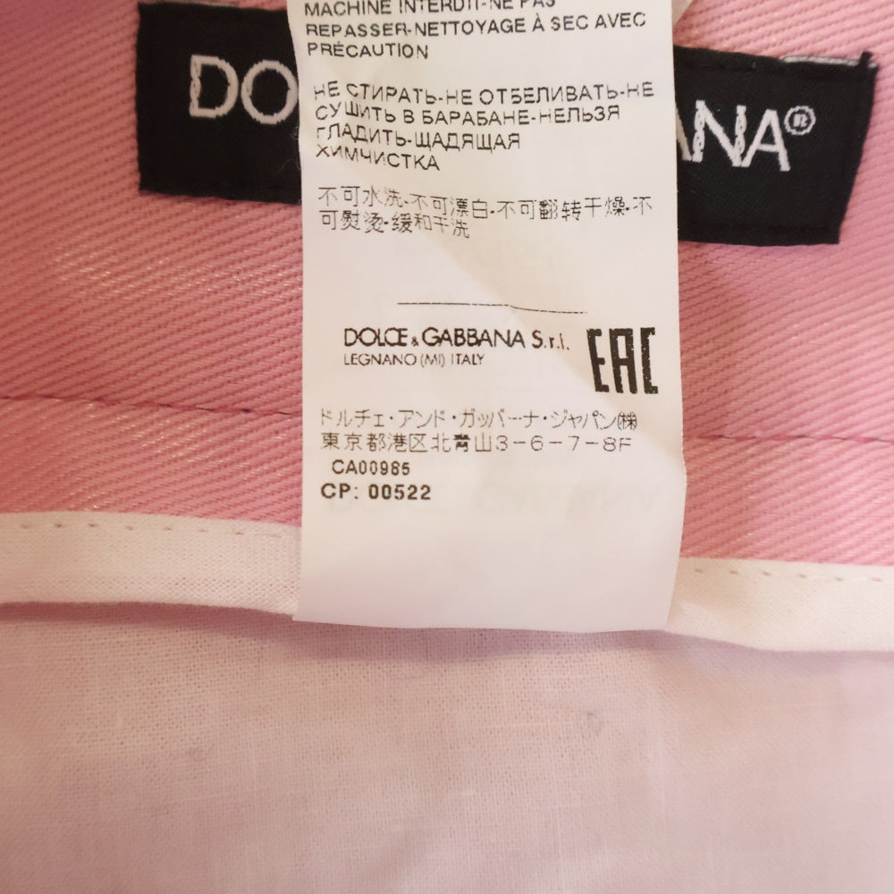 DOLCE & GABBANA(ドルチェアンドガッバーナ) ロゴベルト コーディングデニムパンツ ピンク