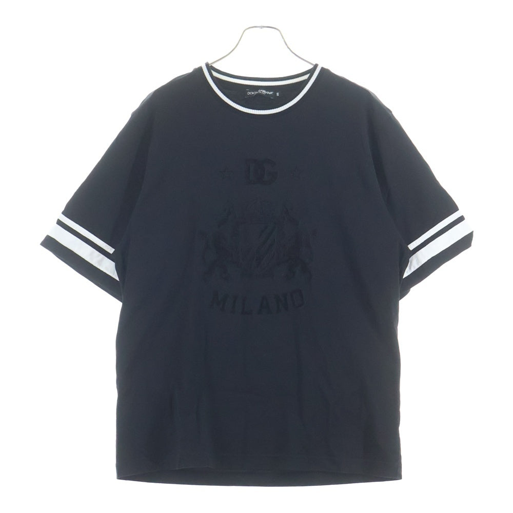 DOLCE & GABBANA(ドルチェアンドガッバーナ) ミラノ紋章デザイン 半袖Tシャツ ブラック