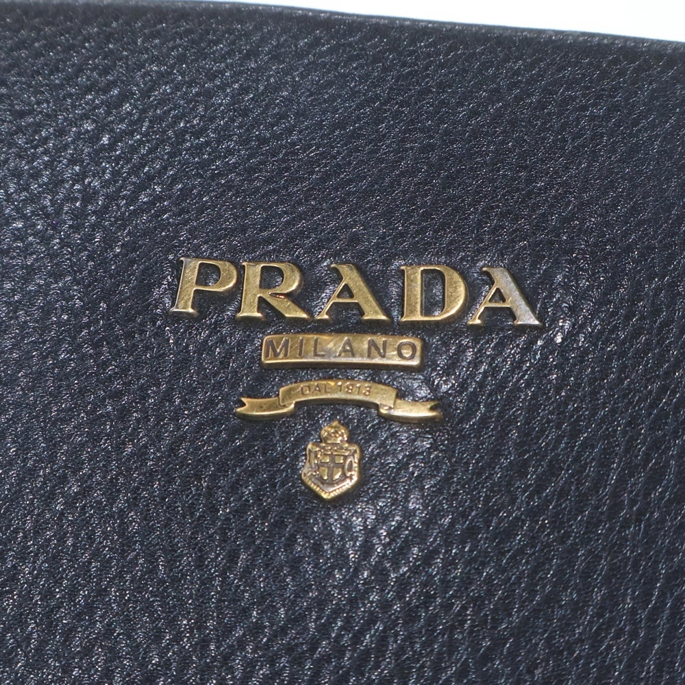 PRADA(プラダ) ロゴ ロングブーツ ブラック レザー 1W687C レディース