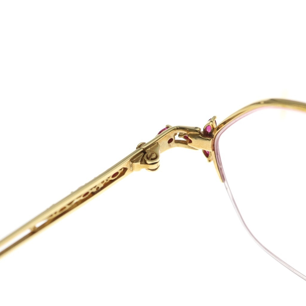 LEONARD(レオナール) K18 フレーム アイウェア ルビー ダイヤ 眼鏡 ヴィンテージ R1.10ct D0.08ct レディース