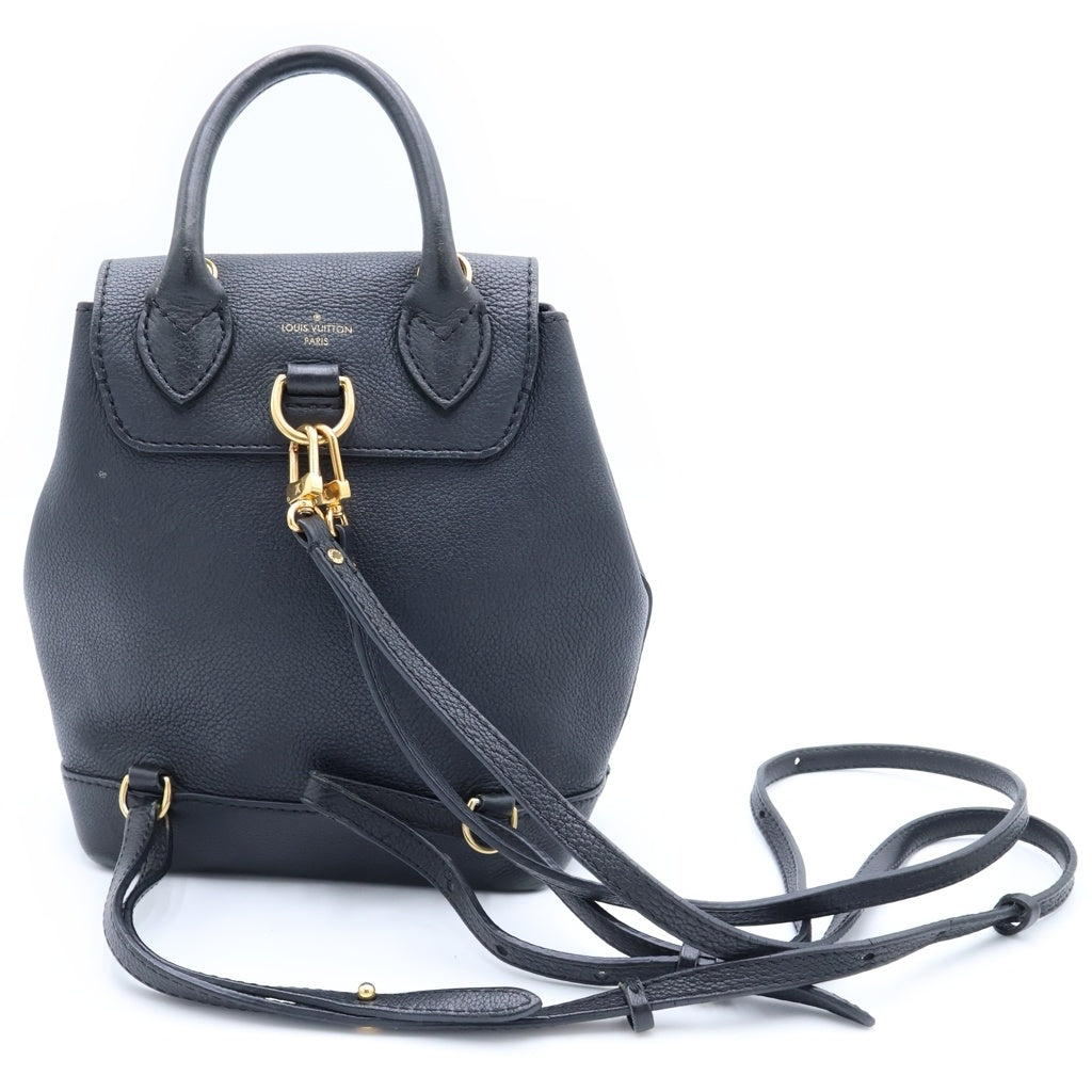 LOUIS VUITTON(ルイヴィトン) ロックミー バックパックミニ リュックサック バックパック ブラック レザー M54573 ゴールド金具 レディース