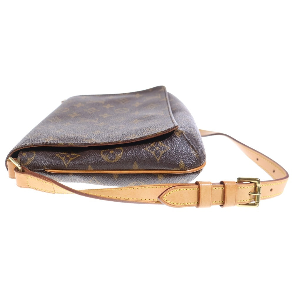 LOUIS VUITTON(ルイヴィトン) モノグラム ミュゼットタンゴ ワンショルダーバッグ ブラウン レザー×PVC M51257 ゴールド金具 レディース
