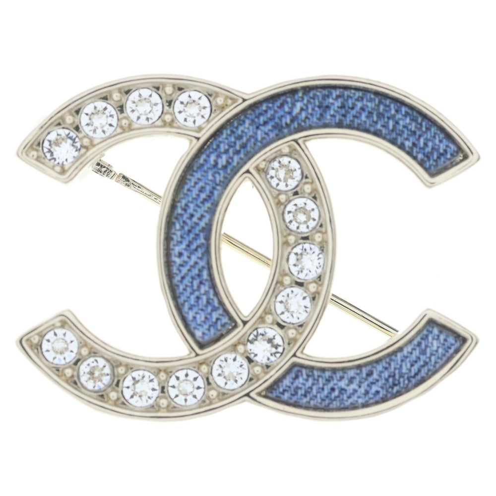 CHANEL(シャネル) ココマーク ラインストーン×デニム ブローチ B26C レディース