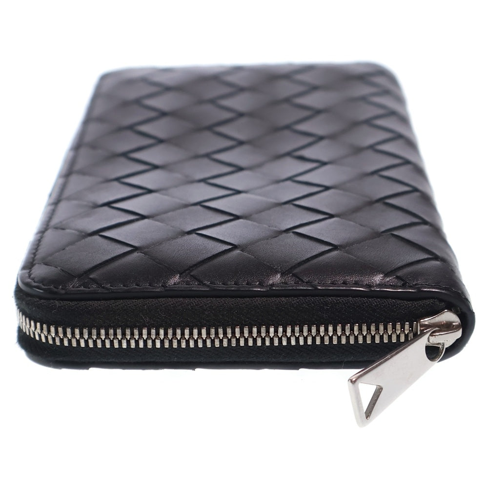 BOTTEGA VENETA(ボッテガヴェネタ) イントレチャート ラウンドファスナー ロングウォレット カードケース 長財布 ブラック レザー シルバー金具