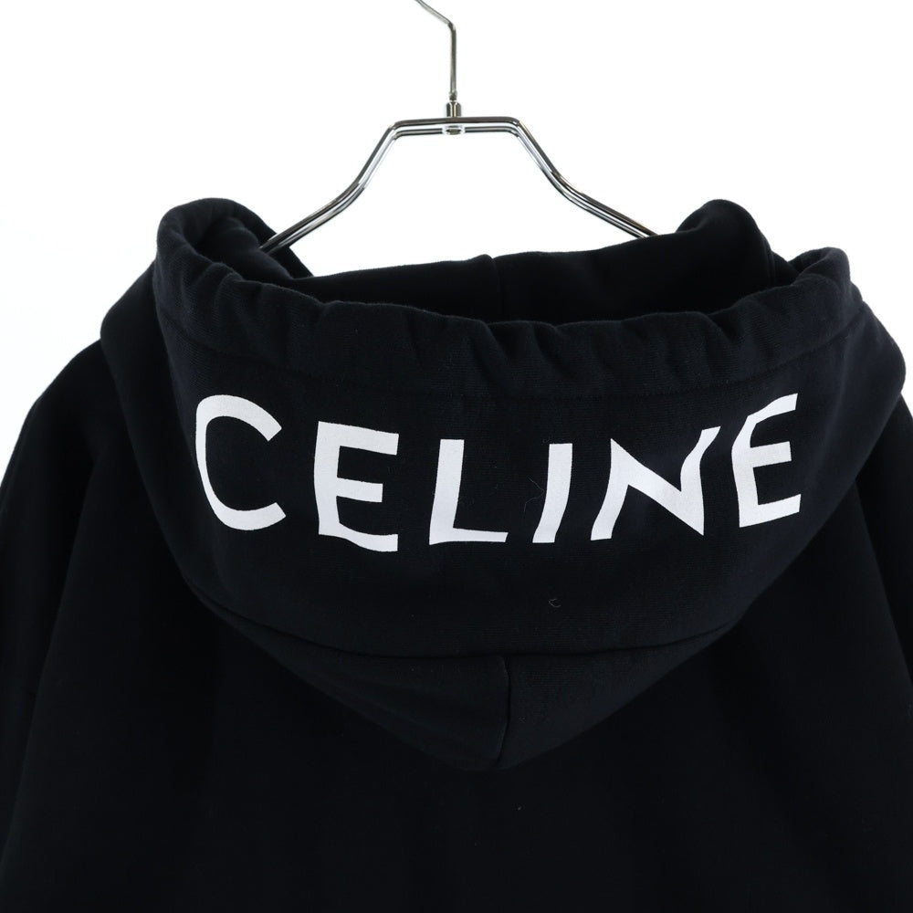 CELINE(セリーヌ) 22SS コットンフリース ルーズ ジップアップ スウェットパーカー フーディー ブラック 2Y497670Q