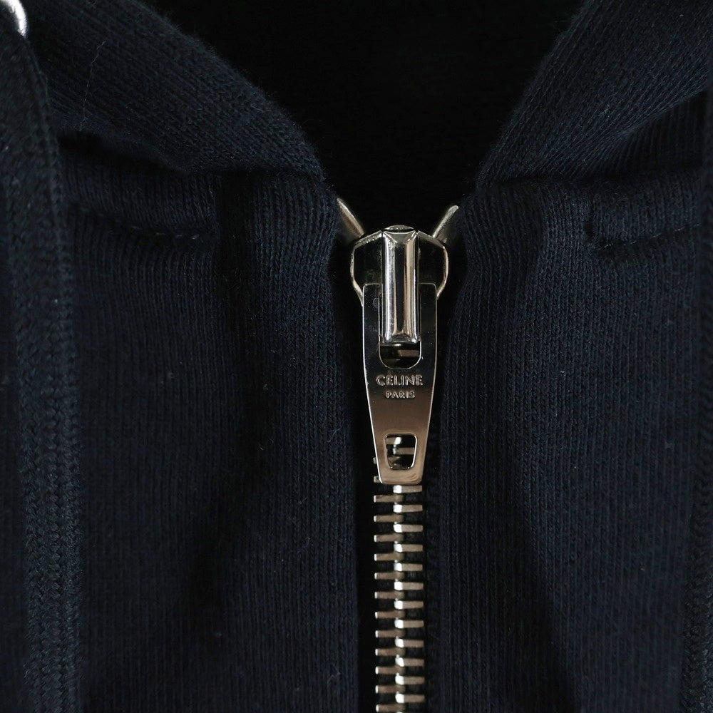 CELINE(セリーヌ) 22SS コットンフリース ルーズ ジップアップ スウェットパーカー フーディー ブラック 2Y497670Q