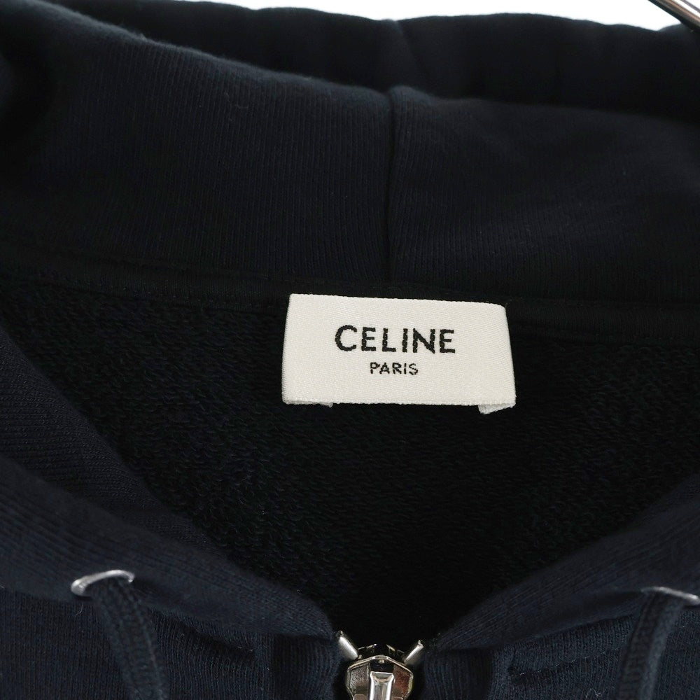 CELINE(セリーヌ) 22SS コットンフリース ルーズ ジップアップ スウェットパーカー フーディー ブラック 2Y497670Q