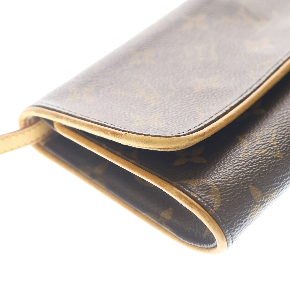 LOUIS VUITTON(ルイヴィトン) ポシェットツインPMモノグラム PVC レザー ショルダーバッグ ブラウン M51854 レディース