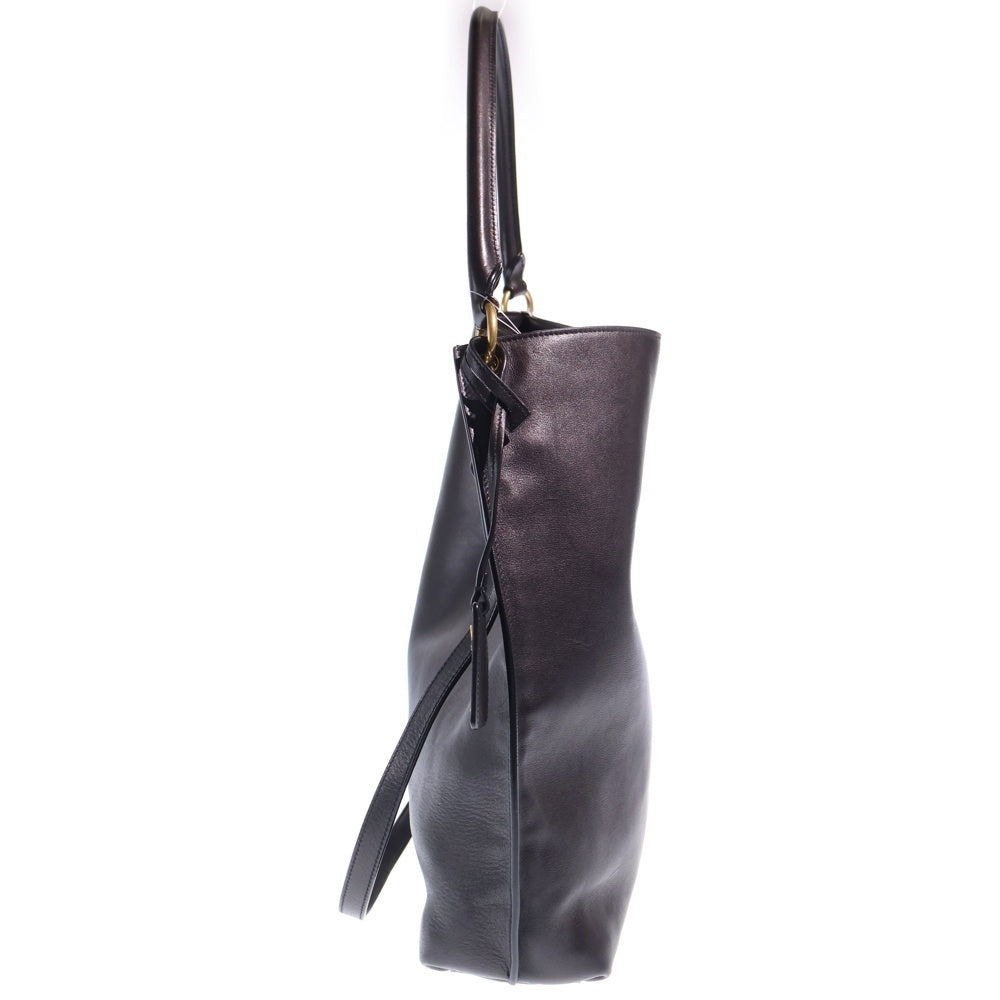 SAINT LAURENT PARIS(サンローランパリ) ホーボーバッグ 2WAYバッグ ショルダーバッグ ハンドバッグ ブラック レザー 635266 ゴールド金具 レディース