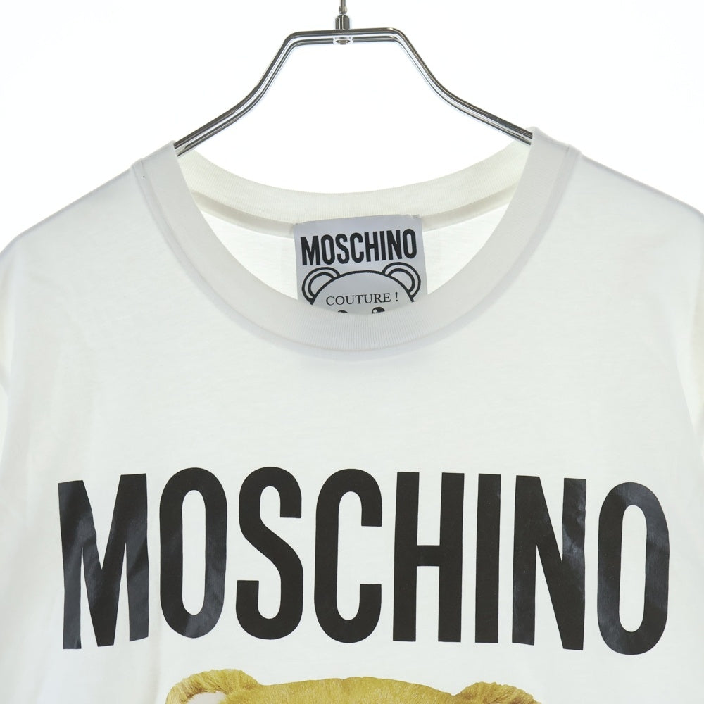 MOSCHINO(モスキーノ) 21SS テディベアプリント クルーネック 半袖 Tシャツ カットソー ホワイト 211ZPV07202040 レディース