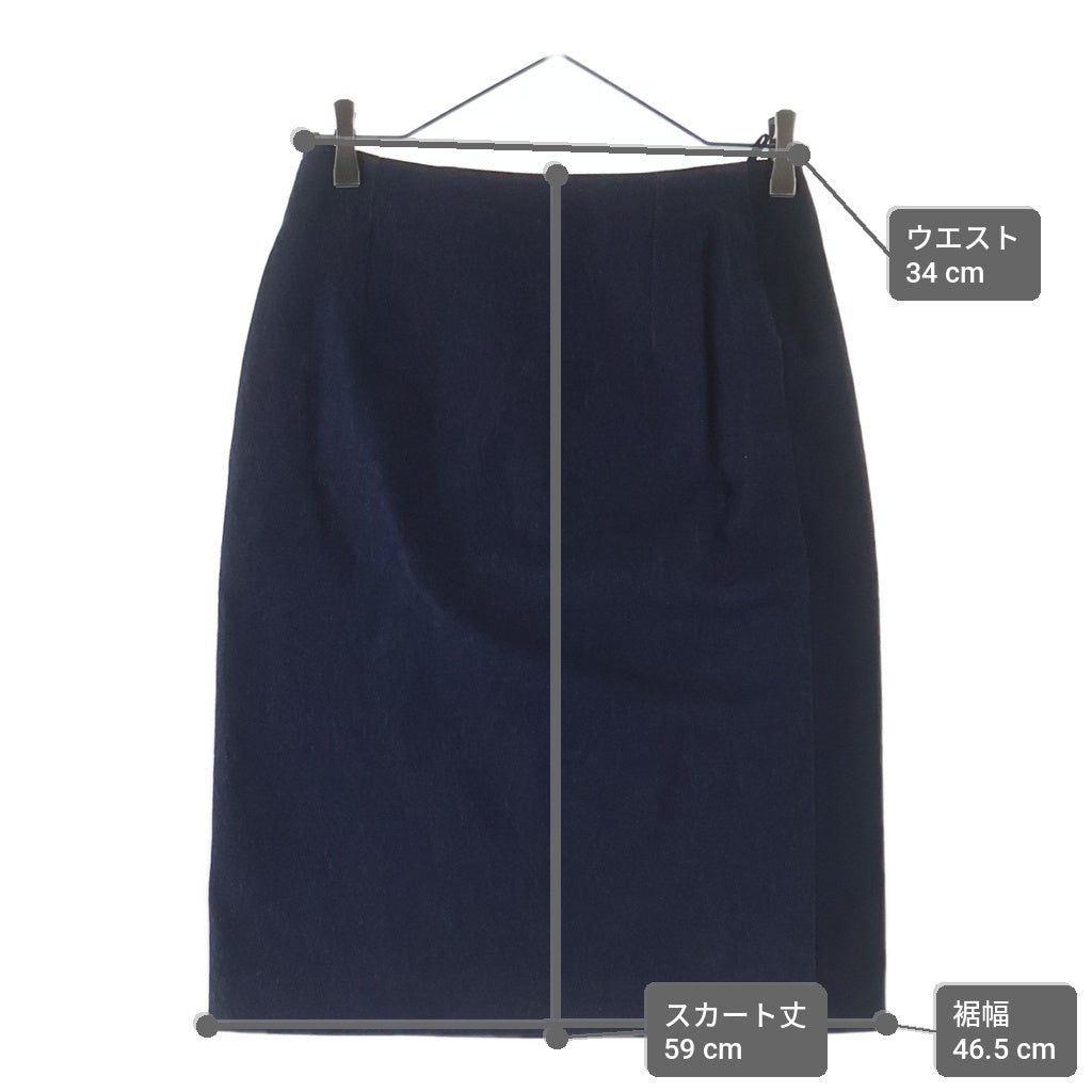 CHANEL(シャネル) 00C クルーズコレクション IDENTIFICATION ロゴプレート ラメデニム タイト ミディアム スカート インディゴ P14827W02573 レディース