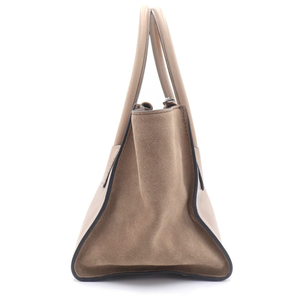 PRADA(プラダ) トライアングルロゴ トートバッグ ショルダーバッグ ベージュ レザー×スエード BN2619 シルバー金具 レディース