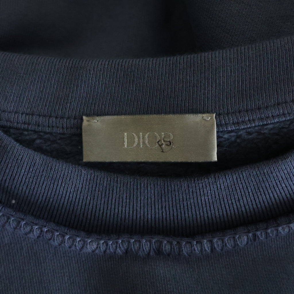 Christian Dior(クリスチャンディオール) ×ストーンアイランド ロゴ刺繍 クルーネック プルオーバースウェット トレーナー ネイビー 493J640A0531