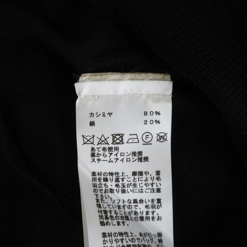 HERMES(エルメス) シルク混 カシミヤニット タートルネック 長袖ニット セーター ブラック