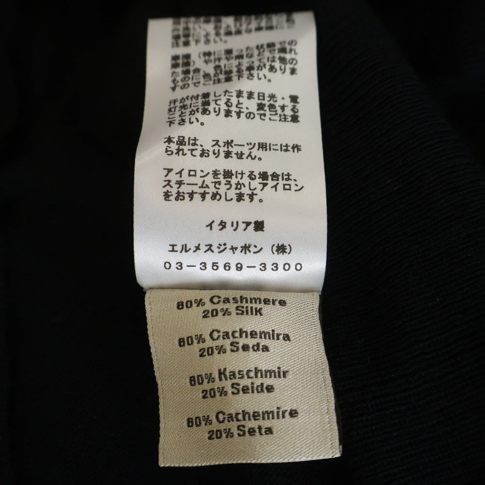 HERMES(エルメス) シルク混 カシミヤニット タートルネック 長袖ニット セーター ブラック
