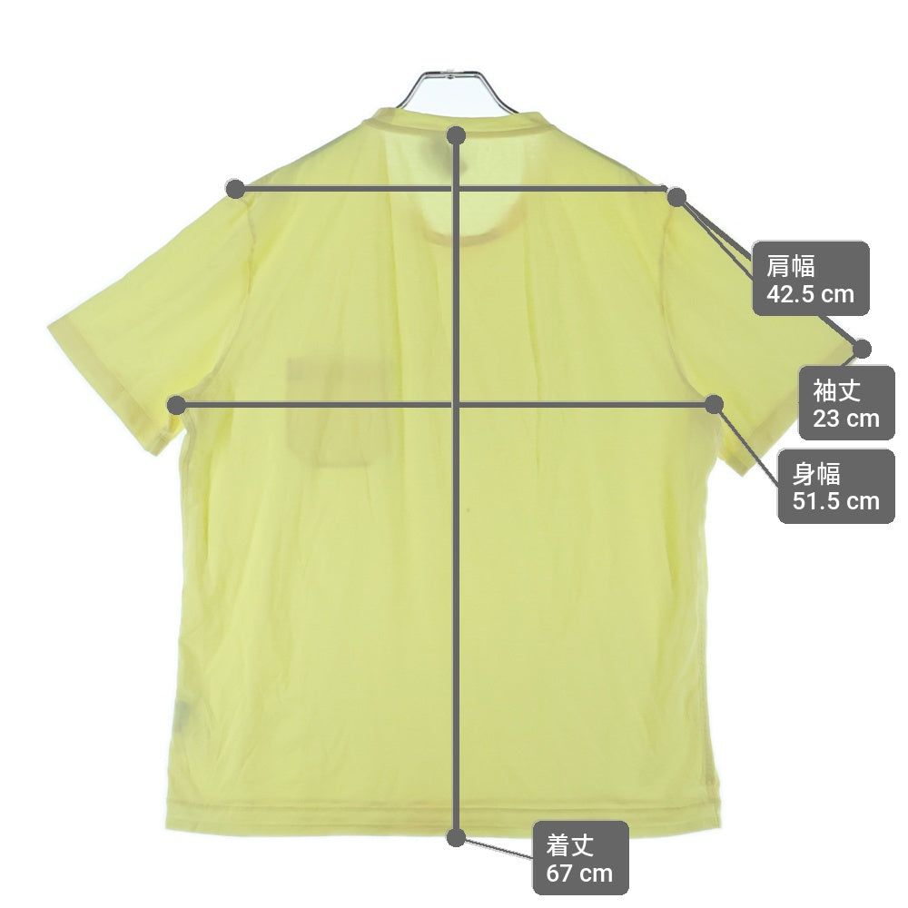 HERMES(エルメス) ステッチデザイン クルーネック 半袖Tシャツ カットソー イエロー