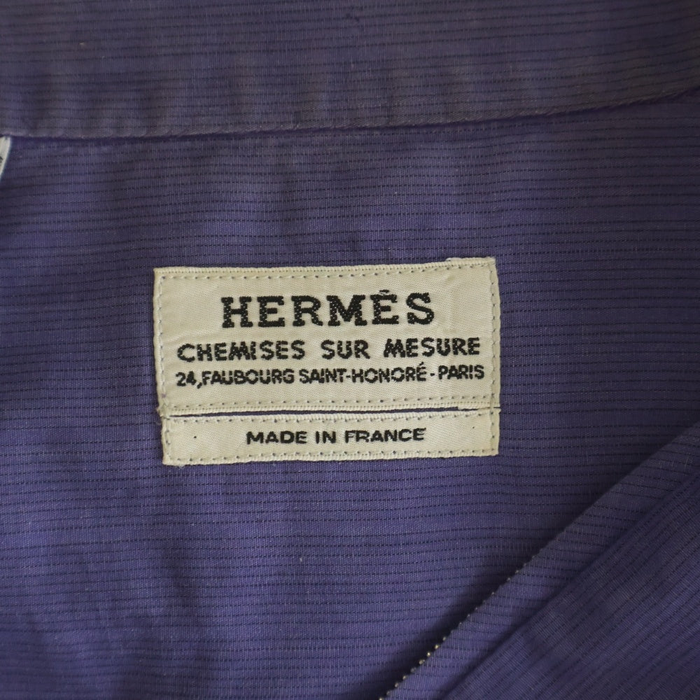HERMES(エルメス) スタンドカラー ハーフジップ 長袖シャツ パープル