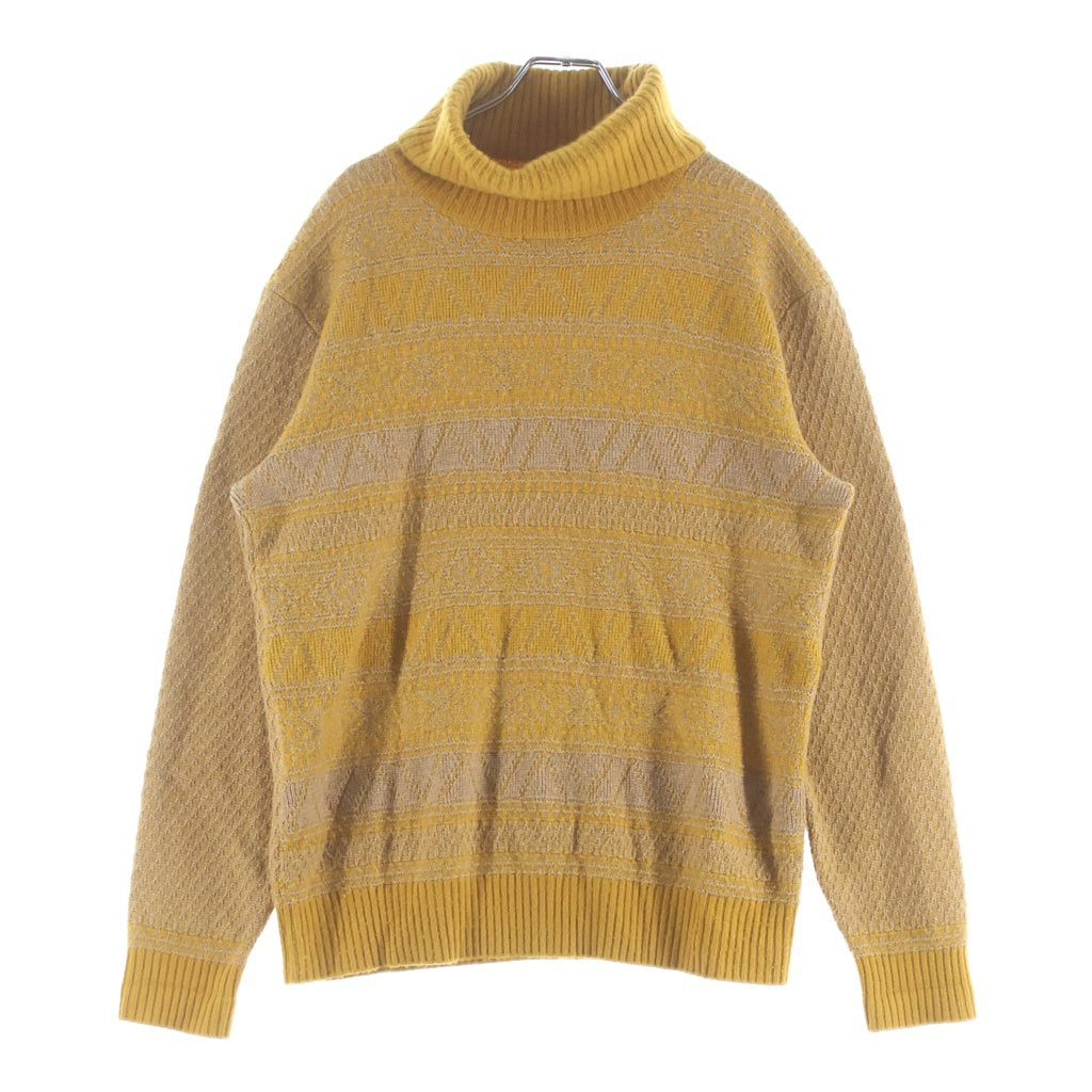 Loro Piana(ロロピアーナ) タートルネックセーター ノルディック柄 マスタード イエロー カシミヤ×シルク