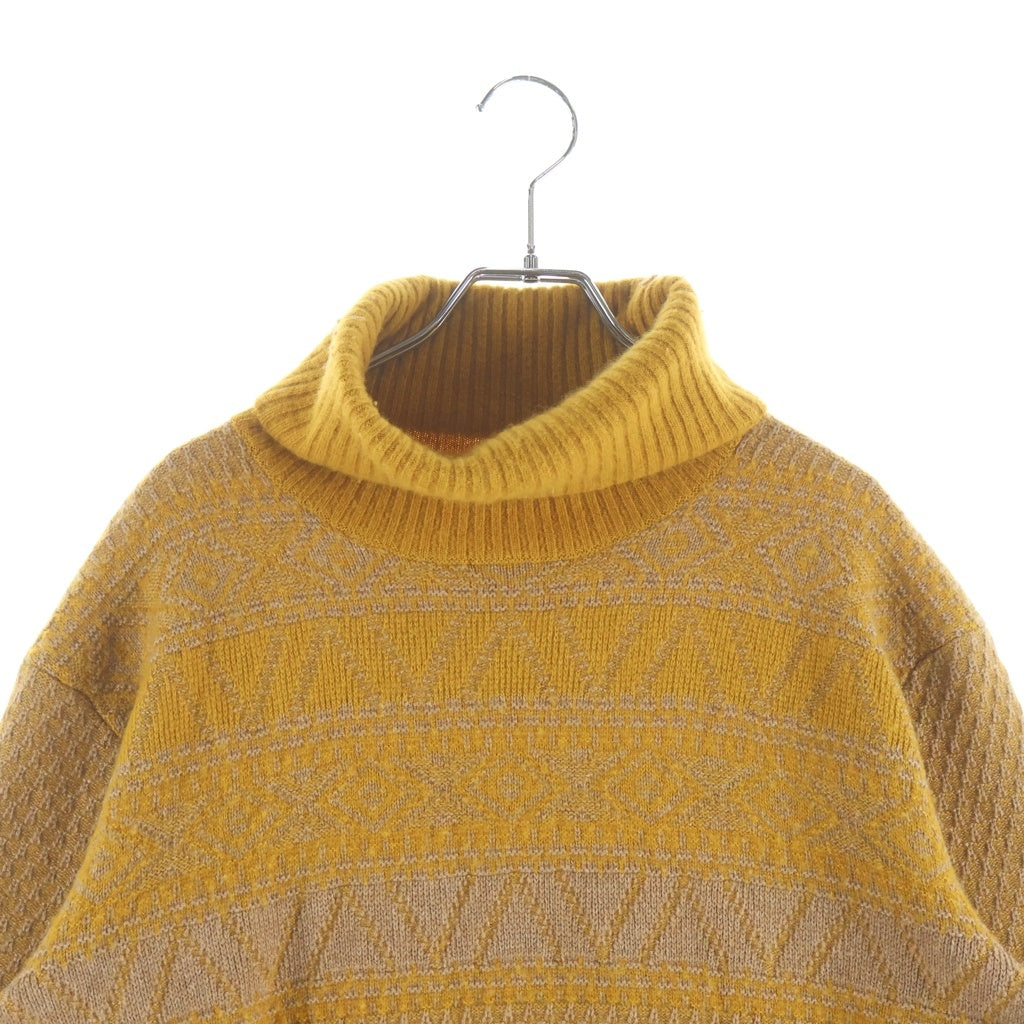 Loro Piana(ロロピアーナ) タートルネックセーター ノルディック柄 マスタード イエロー カシミヤ×シルク