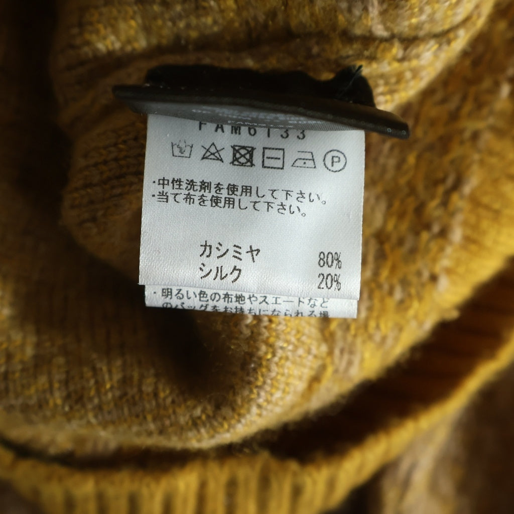 Loro Piana(ロロピアーナ) タートルネックセーター ノルディック柄 マスタード イエロー カシミヤ×シルク